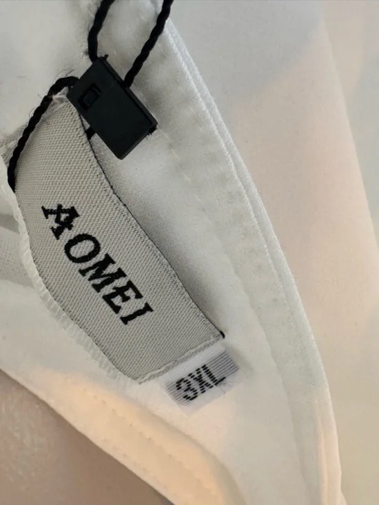 Off-Shoulder White Pleated Midi Dress with Statement Puff Sleeves - Picture 7 of 7